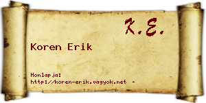 Koren Erik névjegykártya